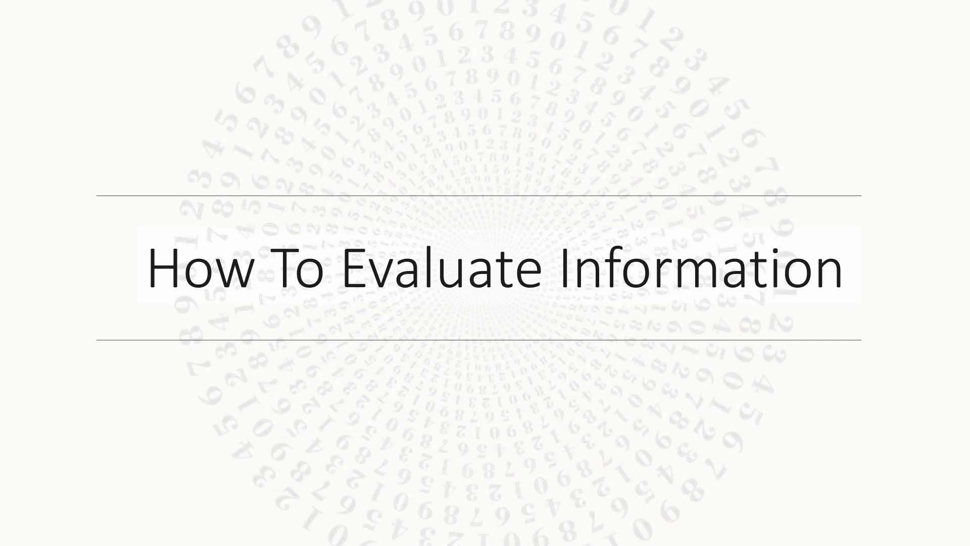How To Evaluate Information  – Modul „Data and Information Literacy”