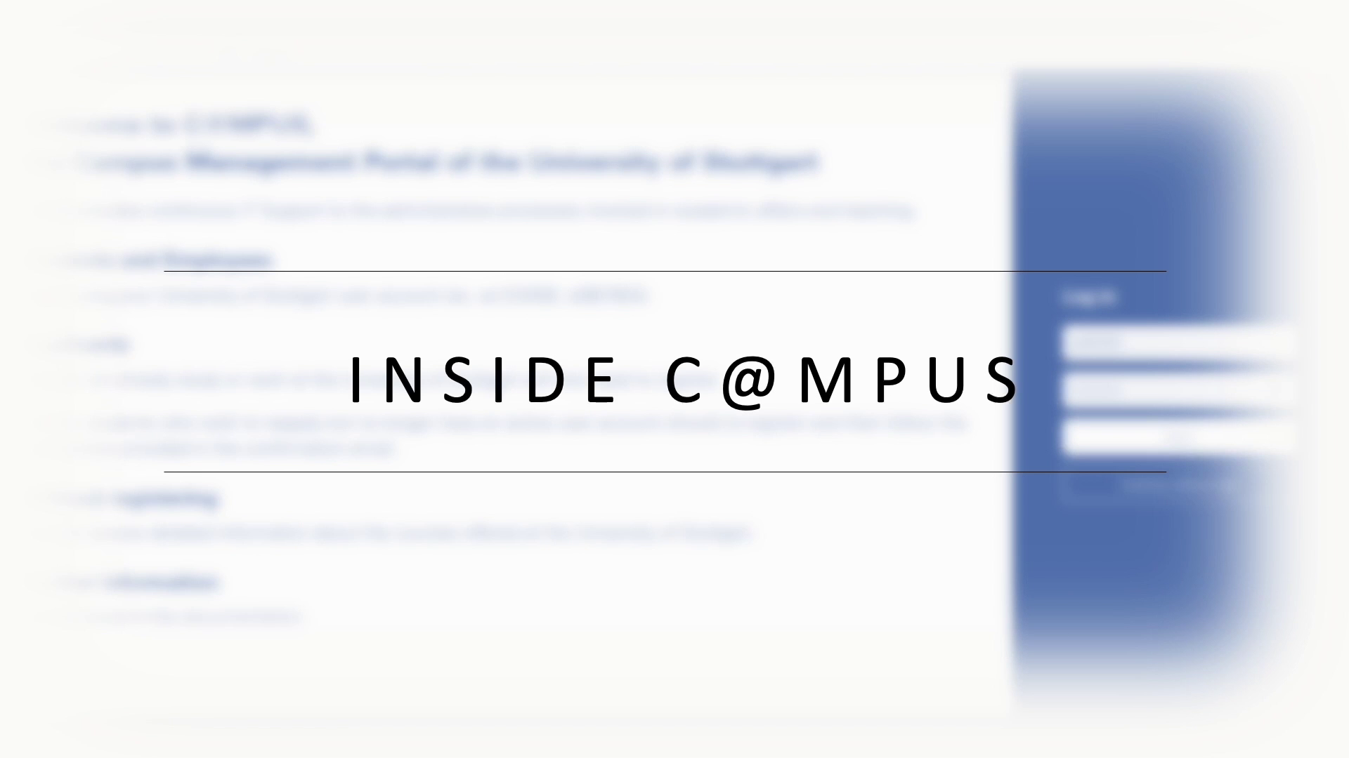 Inside C@MPUS - Modul "Study Management"