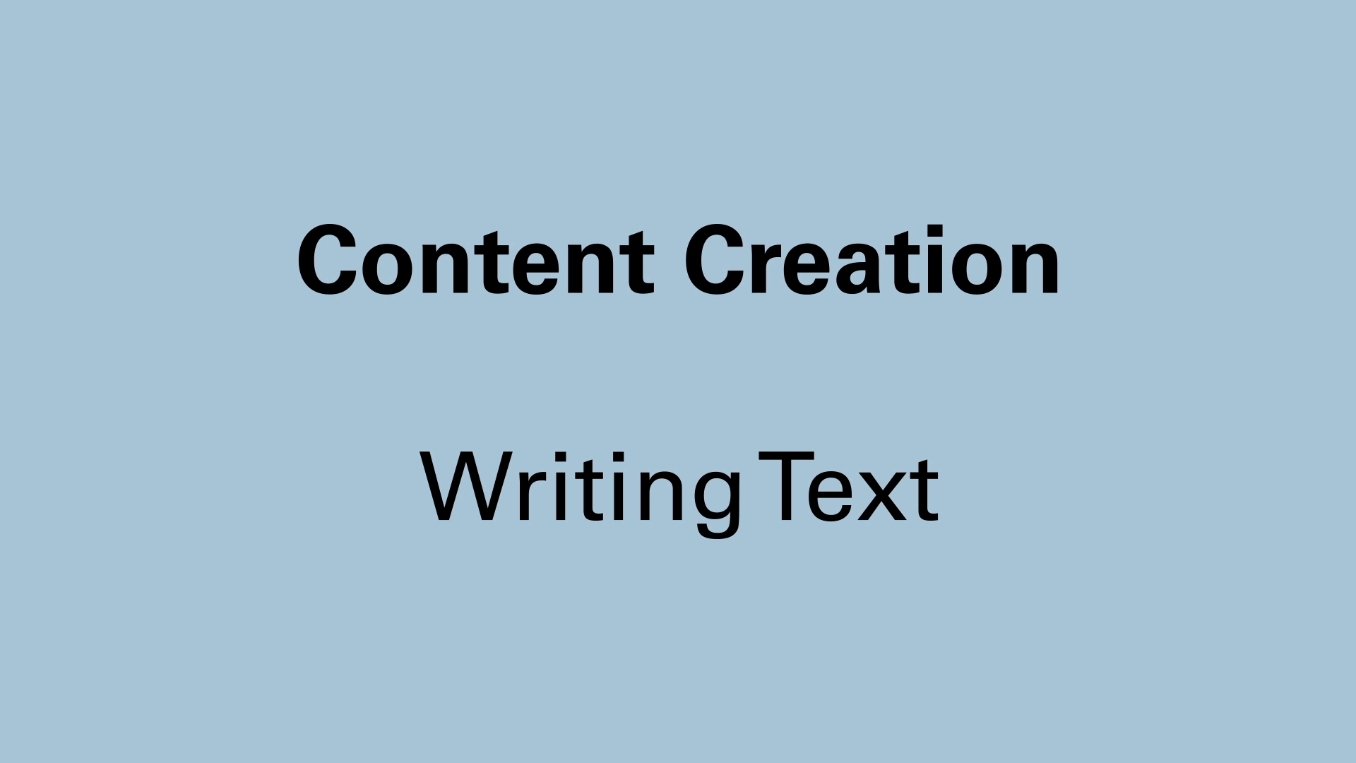 Writing Text – Modul „Content Creation”