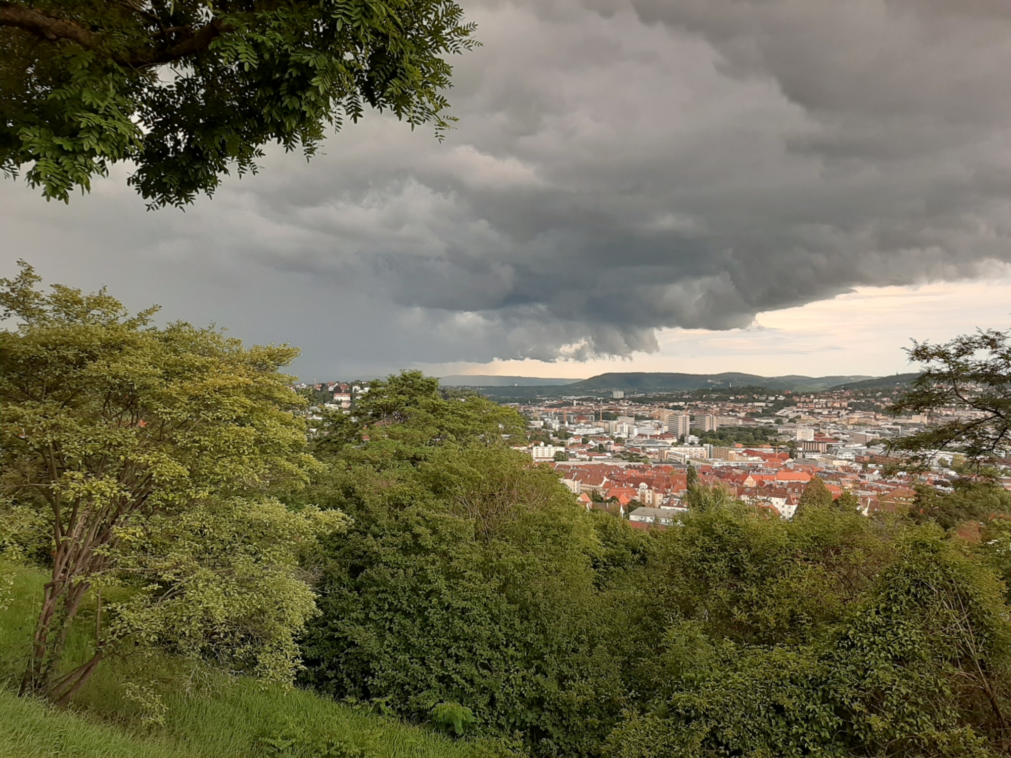 Storm clouds gathering over the Stuttgart valley basin