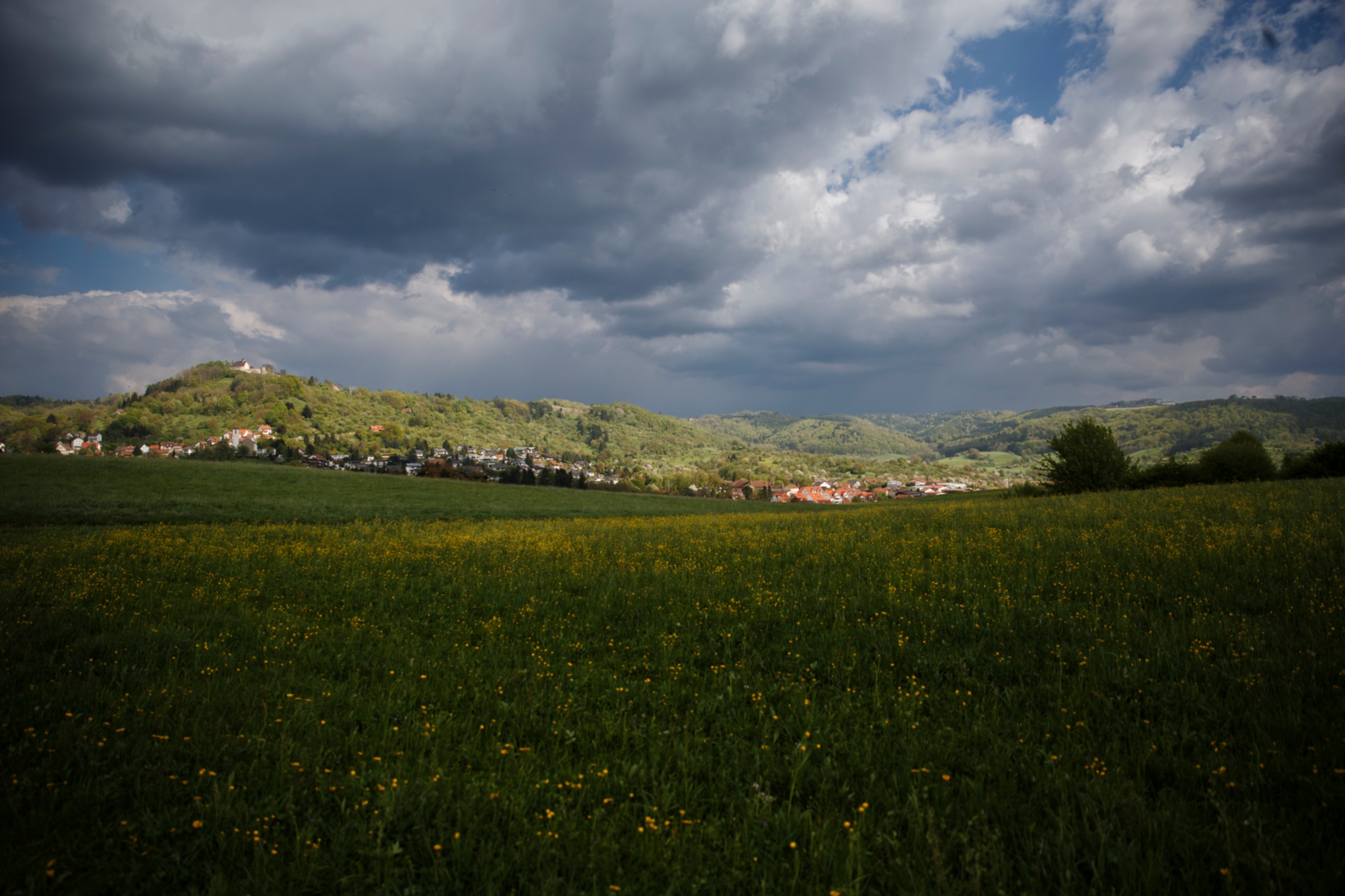 A storm gathering over Auenwald in Rems-Murr district 