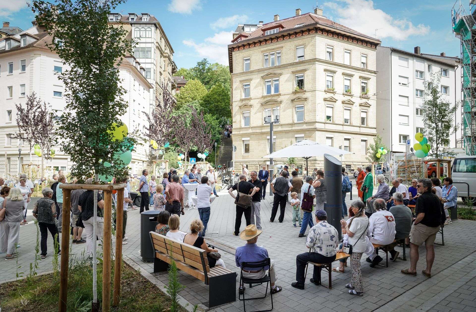 Feierliche Einweihung des Schützenplatzes im Kernerviertel am 4. Juli 2023