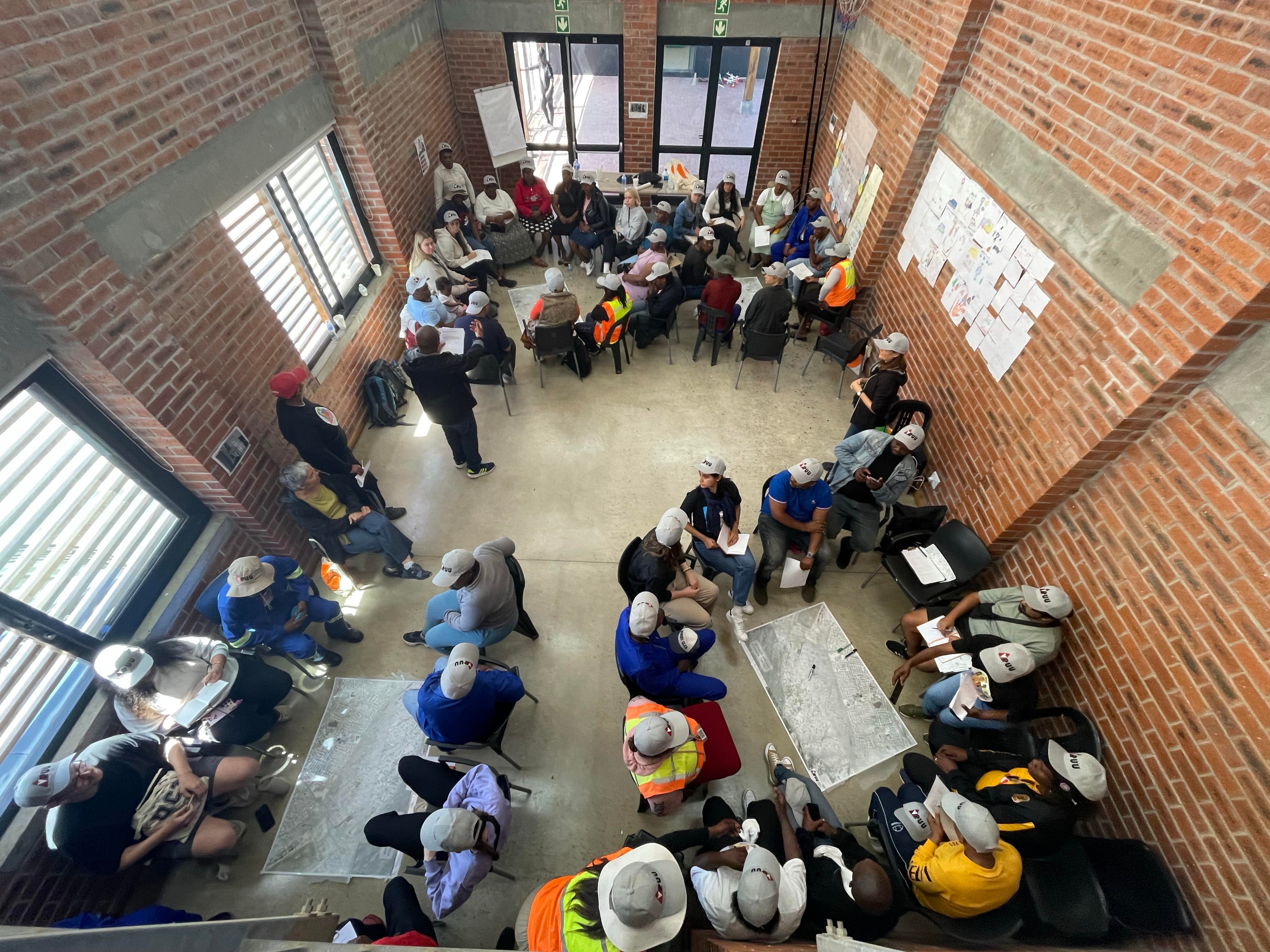 Students at the community workshop in Cape Town