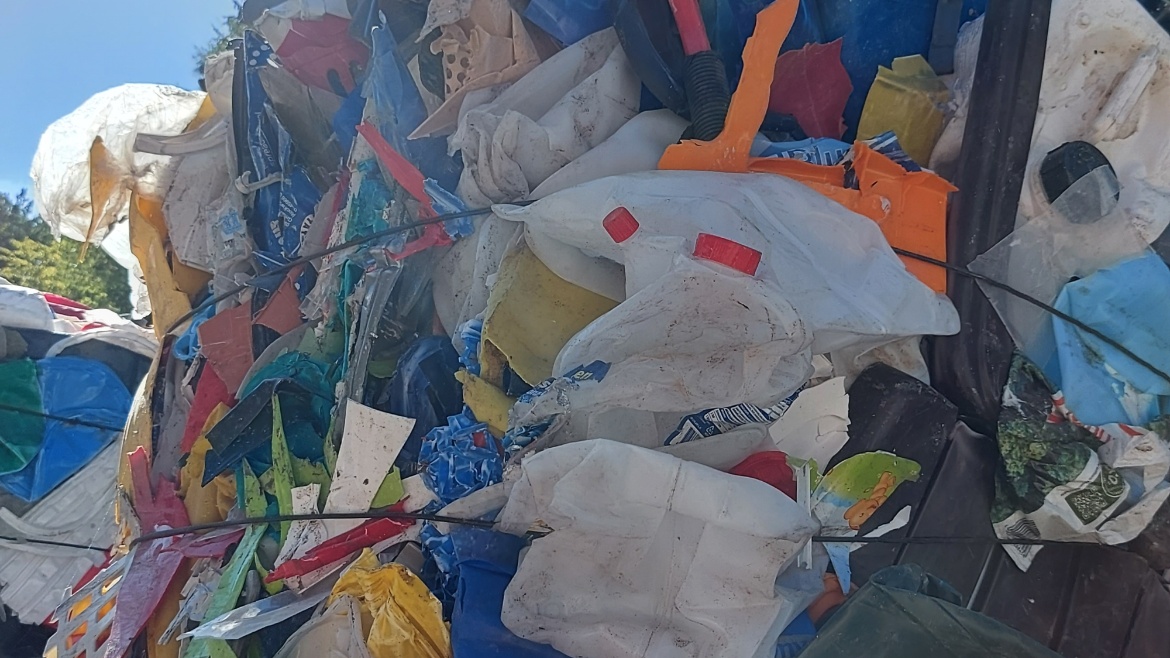 packed plastic on the sorting plant in Sindelfingen, Germany