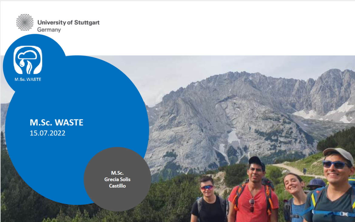 cover of M.Sc. WASTE presentation. people in front of mountains