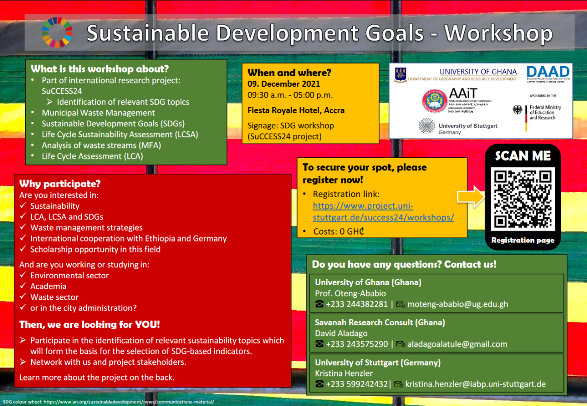 Flyer to the Sustainable Development Goals Workshop (description can also be find in the text on this page)